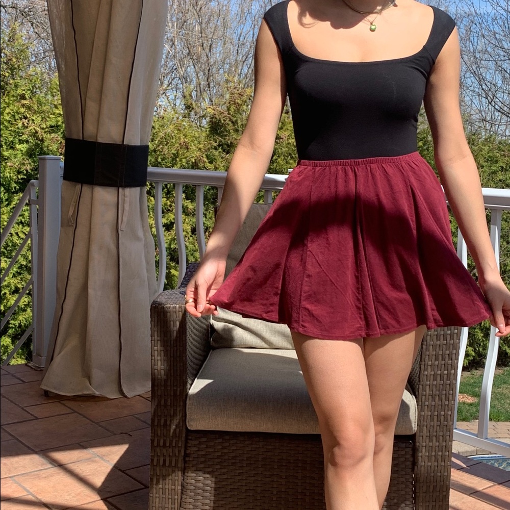 Velvet mini skirt